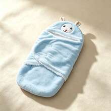 Selimut Bedong dengan Desain Bordir yang Lucu - Lembut & Bernapas, Hangat Sepanjang Musim, Hadiah Sempurna untuk Acara Baby Shower - Baby Blue - View 3