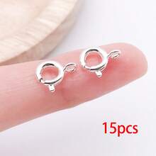 15pcs Spring Clasps Brass Round Clasps Open Ring Jewelry Spring Clasp Jewelry Connector Clasps For Brecelet Necklace Jewelry DIY Craft Making - Multicolor - View 16