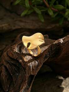 Cring Coco 1pc Fashion Boho Simple Geometric Open Ring For Woman Accessories Golden 304 Stainless Steel Rings Daily Vacation Music Festival Jewelry Gift - Geometry - View 1