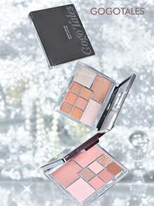 GOGO TALES GOGOTALES 9-Color Magic Mirror Shimmer Eyeshadow Palette, Includes Shimmering Tea Brown Tones, Matte Earthy Tones And Warm Pink-Brown Tones, Multi-Functional Eyeshadow/Highlighter/Contour Palette, Suitable For Daily Natural Makeup - G01# Gentle Peach - View 8