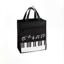 Musical Note Sheet Bag, Music Tote Bag, Student Large Capacity Waterproof Sheet Music Bag, Fashionable Reusable Shopping Tote Bag, Shoulder Bag, Handbag, Foldable, Suitable For Students, Office Workers, Commuters, Laptop Bag, Backpack Accessories - Multiple Styles - View 6