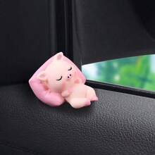 1/3pcs Cute Sleeping Animal Car Decor, Creative Resin Crafts, Adorable Panda, Rabbit, Pig Animal Shapes, Healing Style Decor, Fun Stress Relief Car Accessories, Suitable For Car Dashboard, Window, Rearview Mirror, Desk, Indoor Home Decor, Back To School, Holiday Gifts - Sleeping Animal - View 10