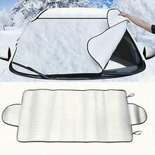 Winter Car Frost & Snow Glass Cover - Ice Shield, Dust Protector And Easy Install Sun Shade, Fits Most Vehicles, White, Vehicle Winter Protection, Vehicle Accessories, Fashionable Vehicle Accessories, Flexible Material, Autumn/Winter Gift, Car Front Windshield Protective Cover, All Season Snow Cover, Heat Insulation, Anti-Frost & Anti-Ice, Thickened Wear-Resistant Car Accessory - Multicolor - View 5