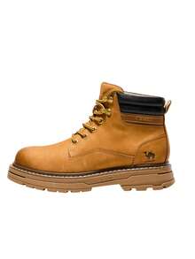 CAMEL CROWN Men's Water-Resistant High-Top Lace-Up Boots – Stylish, Non-Slip, Thick-Soled Work-Style Outdoor Boots - Desert Yellow - View 2