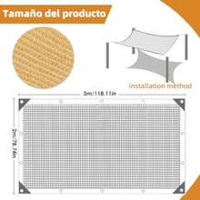 Malla Sombra Exterior 95% Beige Toldo HDPE Transpirable con Ojales Reforzados Protección UV para Jardín, Terraza, Pérgola, Invernadero Varios Tamaños Disponibles - Beis - Ver 5