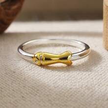 Cincin Tembaga Berbentuk Ikan yang Lucu dan Modis, Aksesori Perhiasan Harian Serbaguna Buatan Tangan untuk Wanita, Hadiah Ideal untuknya - Perak - View 5