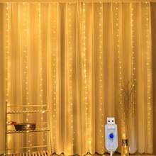 Soft & Cozy USB Powered Curtain LED Lights, Adjustable Lighting Modes Fairy Lights For Window, Suitable For Apartment Room Makeover, Bridal Party And Christmas Decoration - Warm White - View 5