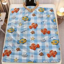 1pc Cute Clownfish Ocean Flannel Printed Blanket, Blue And White Plaid ...