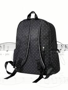 Nicekee Fashion 大容量多口袋單肩包，小眾設計復古字母與鋼琴圖案單肩包，適合購物與上學 - 彩色 - 查看 9