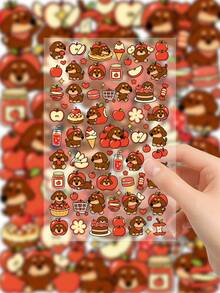 Single Apple Puppy Embossed Sticker Cute Cartoon Waterproof Decor Sticker For Laptop Water Bottle - Multicolor - View 3