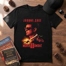 Camiseta Johnny Cage Uncaged Fury , Camiseta  2, Ropa Gráfica Johnny Cage, Camiseta Karl Urban, Regalo para Fanáticos de - Negro - Ver 4