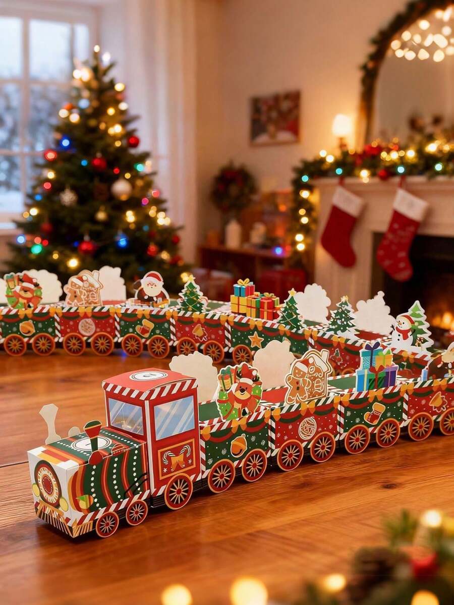 24 Pcs Christmas Train Gift Boxes With Stickers Red Train Santa Claus Snowman Xmas Advent Calendar Boxes Treat Boxes 24 Days Of Christmas Countdown Gift Boxes For Winter Holiday Christmas Decorations - Train Style - View 1