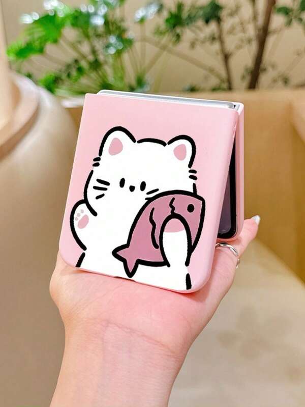 1pc Fashionable, Simple And Cute Skin Feel PC Material Cute Cat Elementfolding Phone Case, Protecting And Preventing Falling For: SamsungGalaxy Zflip 3/Zflip 4/Zflip 5/Zflip 6/Zflip 7/Zflip 8/ Lazar 60/ Razr 50/ Razr 70/Galaxy Z Flip7 FE