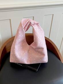 Korean Style Polka Dot Handbag For Women, Casual Textured Niche Design Fashion Versatile Shoulder Bag - Multicolor - View 10