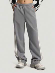 adidas Dance KNIT JOGGERS 三條紋舞動系列拉繩香蕉褲針織運動褲 女款 灰色 - 灰色 - 查看 1