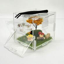 Jumping Spider Feeding Dish Set, Magnetic Water Bowl, Reptile Feeding Tongs, Jumping Spider Enclosure Accessories. - Transparent - View 7