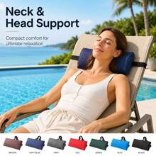 1 pieza Repuesto de reposacabezas para silla de gravedad cero, almohada de soporte de cuello suave universal, correa ajustable, reposacabezas cómodo y transpirable, adecuado para sillas de descanso de ocio al aire libre, sillas de patio y de playa - Multicolor - Ver 2