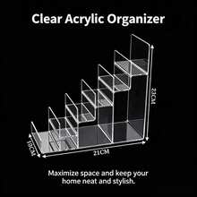 1pc 2-7 Tier Transparent Acrylic Display Stand, Classic Style Display Rack, Suitable For Wallets, Handbags, Glasses, Purses Display, Applicable For Home, Bedroom, Living Room, Office Decor - Multicolor - View 6