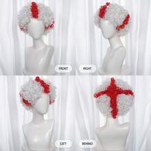 Peruca Colorida de Palhaço, Peruca Curta Encaracolada de 8 Polegadas Unissex Anos 70 80 90 Hippie Disco para Fantasia de Festa de Halloween Cosplay Decorações de Natal Cabelo Peruca de Rocker Heavy Metal para Fantasia Engraçada Louca Peruca de Pegadinha para Feriado Aniversário - Multicolorido - Visão 30