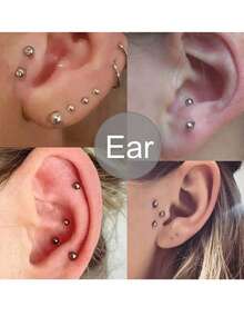 1/2/4/6/10 Sets Waterproof Faux Piercing Jewelry, 180pcs Total, Including Self-Adhesive Lip Rings, Eyebrow Rings, Nose Rings And Belly Button Jewelry, Back To School, Face Rhinestone Sticker Set - 彩色 - 查看 5