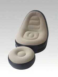 Kursi Santai Tiup Modern dengan Sandaran Kaki, Sofa Empuk Portabel PVC, Sofa Udara Tebal dengan Bantalan, Rangka Plastik Multifungsi Desain Warna Campuran, Cocok untuk Ruang Tamu, Kamar Tidur, Balkon, Berkemah, dan Aktivitas Luar Ruangan - Gaya yang nyaman dan kasual. - View 13
