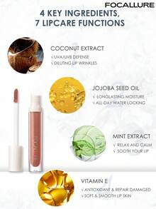FOCALLURE Plumpmax High Gloss Lip Glaze, Efek Mengisi Bibir Seketika dan Kilau Seperti Kaca, Tekstur Ringan, Segar, dan Tidak Lengket, Serbaguna, Melembapkan dan Mengunci Kilau Sepanjang Hari - 09 MATA KUCING - View 5