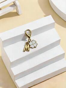 Llavero con colgante de flor colorida, adecuado para combinar con bolsos - Dorado - Ver 7