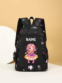 1pc Personalized Back To School Backpack, Versatile Cute K-Pop Music Idol Theme Print, Zipper Closure Nylon Material, Adjustable Shoulder Straps, Hand-Carry, Suitable For School, Shopping, Daily Commute, Outdoor Travel. Birthday Gift. - Multicolor - View 6