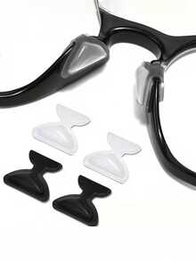 Soft Silicone Nose Pads, Butterfly-Shaped Air Cushion Design, Easy To Attach And Wear - Anti-Slip, Full Plastic Frame, Built-In Reinforced Air Cushion, Odorless, Eye Protection Accessory, Replacement Anti-Slip High-Cushion Nose Pads For Glasses And Fashion Eyewear - Multicolor - View 1