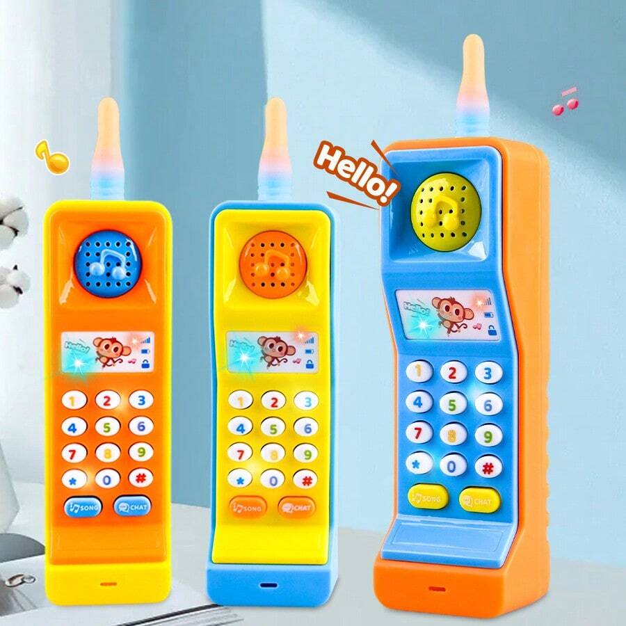 Telepon Mainan Bayi, Mainan Simulasi Musik Edukatif, Mainan Pendidikan Dini (Baterai Tidak Termasuk)