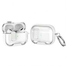 Anti-Yellow Clear Protective Case For AirPods 4, Shockproof Hard PC Earbud Cover With Metal Ring, Full-Body Drop-Proof Transparent Case With Keychain - Clear - View 8