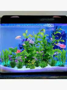 Artificial Aquarium Plants, Aquatic Plants, Fake Plant Flowers Decoration, Suitable For All Fish, Freshwater Fish Tank And Large Fish Tank Decoration, Aquarium Accessories - Green - View 4