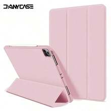 纯粉色基础款平板电脑保护套 DANYCASE 平板电脑保护套，带笔槽，兼容 iPad A16 2025、Air 11/13 英寸 M2 M3、Pro 11/13 英寸 M4 2024、Air 5/4 10.9 英寸、Air 3 10.5 英寸（第 9/8/7 代）、10.2 英寸（第 5/6 代）、Mini 6。复活节春季礼物，粉彩兔子图案，生日礼物，专业办公用品。 - 粉色 - 查看 1
