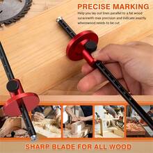 Wheel-Shaped Marking Gauge, 0.2mm Micro-Adjustable Woodworking Wheel Marking Tool Set, Hardened High-Speed Cutting Wheel, Lightweight Woodworking Marking Gauge, Woodworking Marking Tool - Aluminum Alloy Woodworking Marking Gauge - View 6
