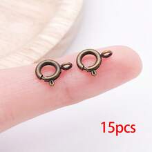 15pcs Spring Clasps Brass Round Clasps Open Ring Jewelry Spring Clasp Jewelry Connector Clasps For Brecelet Necklace Jewelry DIY Craft Making - Multicolor - View 17