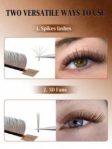 FOXYMEI 12 Rows Brown 5D Eyelashes C/D/LC/LD/LU(M) Curl, Lightweight & Soft, 8-15mm, Fine Tapered Flower Lash Extensions, 0.07mm, Pre-Made Voluminous Lashes, Mixed Style For Full Effect, Lash Technician Supplies - View 5