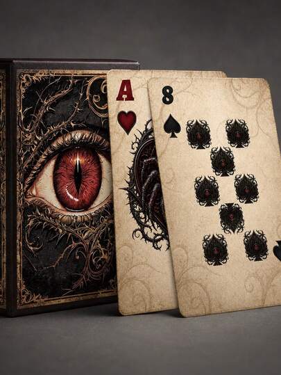 Gothic Dark Art Playing Cards 54pcs Vintage Collectible Poker Cards Black & Gold Engraved Design Creative Tabletop Game Cards Halloween Party Game Supplies Perfect Gift Choice
