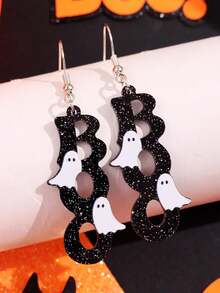 1 Pair Halloween Fashion Personalized Minimalist Gothic Exquisite Niche BOO Earrings, Women's Daily Holiday Party Jewelry - Multicolor - View 6