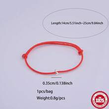 1pc 925 Silver Letter Bracelet, Couple Matching, Birthday Gift, Daily Wear, Handmade - Multicolor - View 24