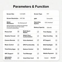 2026 中性款 300 mAh 電池容量長效續航智慧手錶，升級設計適用男士與女士，1.83 吋大螢幕 HD 螢幕，260 mAh 電池容量長效續航，無線通話、相機、多種運動模式，必備款 - 彩色 - 查看 8