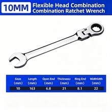 1pc Adjustable Ratchet Wrench, Multi-Style Wrench, High Cost-Effective, Suitable For Automotive Repair Tools And Household Repair Tools - Multicolor - View 9