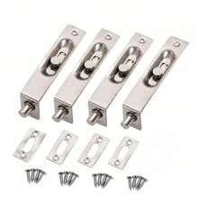 4 Inch Stainless Steel Concealed Door Lock Flush Slide Latch Bolt With Screws Silver (2/4/6 Pieces) - Concealed Door Bolt - View 10