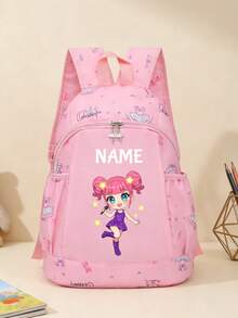 1pc Personalized Back To School Backpack, Versatile Cute K-Pop Music Idol Theme Print, Zipper Closure Nylon Material, Adjustable Shoulder Straps, Hand-Carry, Suitable For School, Shopping, Daily Commute, Outdoor Travel. Birthday Gift. - Multicolor - View 17