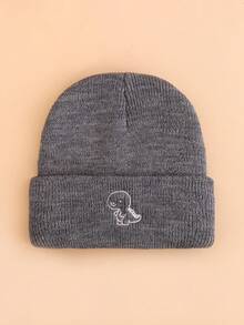 1pc Toddler Boy Simple Dinosaur Knit Beanie, High Elasticity Warm Hat, Suitable For 1-3 Years Old Baby Daily Outdoor Use - Multicolor - View 15