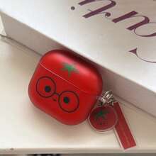 Matte Fun Strawberry Tomato + Card Set Compatible With Apple Pro 3 Case/ Pro 2 Case/ Pro Case/ 4 Case/ 3 Case/ 2 Case/Fashion Women's Earphone Case/Minimalist Earphone Case/Apple Earphone Case/Apple Earphone Cover - Multicolor - View 8