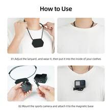 TELESIN 360° Magnetic Chest Mount Neck Strap For Go Pro Max Hero 13 12 11 10 9 X5 X4 Ace Pro Magnet Body Mounts Necklace Lanyard For D J I Action 5 Pocket 3 4 - View 11