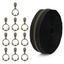 1 Set (Ritsleting 450cm + 10 Kepala Ritsleting), Ritsleting Gigi Elektroplating Hitam & Putih #5, Gigi Ritsleting Berbagai Warna, Kepala Ritsleting Bulat & Bintang Warna Senada, Cocok Untuk Dompet, Kantong Pakaian, Tekstil Rumah Tangga, Tas Penyimpanan, Ritsleting Pengganti DIY - 5#ddy-XXX - View 14
