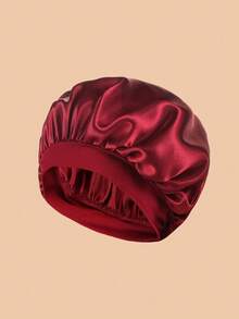 1/2pcs Mulberry Silk Sleep Cap, Soft Elastic Silk Sleep Hat, Suitable For Curly Hair Silk Hair Cover (Black & Pink) - Multicolor - View 12