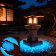 4000pcs Glow-In-The-Dark Stones, Colorful Luminous Decorative Pebbles, Suitable For Garden, Backyard, Lawn, Path, Fish Tank, Flower Pot. Outdoor Fluorescent Stones, Suitable For Party, Holiday, Wedding Decoration, Waterproof Handmade DIY Ornaments, Zen Atmosphere - Multicolor - View 4