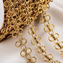 Rantai Simpul Emas Stainless Steel 1m untuk Kalung Gelang DIY, Aksesoris Perhiasan Buatan Tangan - Rantai baja tahan karat - View 2